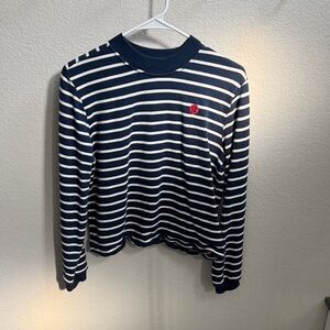 Lululemon Athletica Striped Navy and Cream Sweatshirt